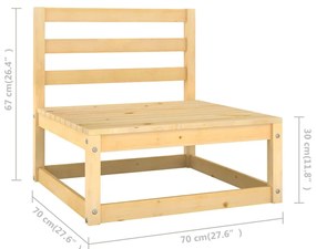 Canapea de gradina cu 4 locuri, cu perne, lemn masiv de pin 1, Maro, Da