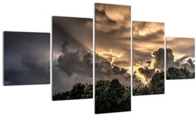 Tablou cu nori și pădure (125x70 cm), în 40 de alte dimensiuni noi