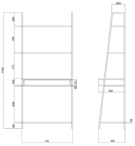 Bibliotecă în decor de stejar sălbatic Actona Seaford, 77 x 174,5 cm