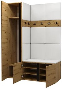 Mobilier hol Tovenaz X (Stejar artisan + Negru) (cu oglindă). 1104795