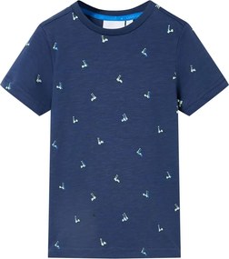 vidaXL Tricou pentru copii, albastru închis, 128