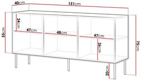 Dulap Godzes Bis 150 3D (Alb + Negru) . 1105926