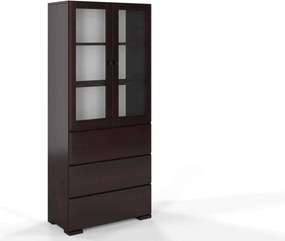 Vitrină lemn masiv TerraCraft Pin 3 Sertare, 80 × 38 × 182 cm - Natural