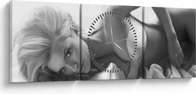 Tablou - Boudoir alb-negru (cu ceas) (90x30 cm)