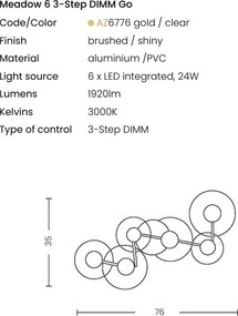 Aplica de perete LED MEADOW 6 3-STEP DIMM