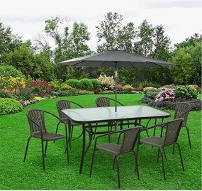 Masă dining, sticlă securizată/oţel, PASTER