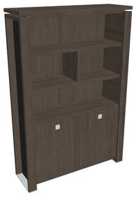 Dulap înalt Verno+ S 140 x 46 x 210 cm, cu rafturi, stejar antracit / negru