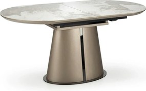 Masa moderna extensibila ROBINSON, bej/cappuccino, ceramica, 160/200x9
