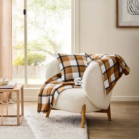 Pătură maro din sherpa 125x150 cm Ecossais – douceur d'intérieur