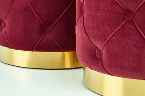 Set tabureti tapitati Polly Rosu Inchis / Gold
