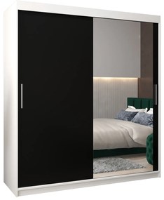 Dulap de haine 180 cm Toki 2 (alb mat + negru mat). 1065000