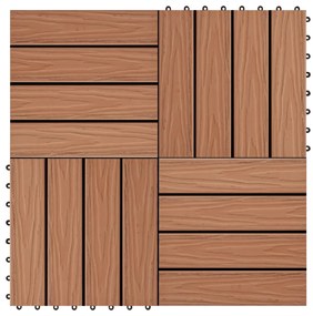 vidaXL Plăci podea în relief WPC, 11 buc, 30x30 cm, 1 mp, maro deschis