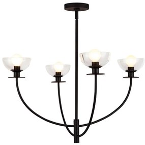 Alora Mood ALM-SYLVIA4-BK-CL - Lustră SYLVIA pe tijă, 4xE14/40W/230V, negru