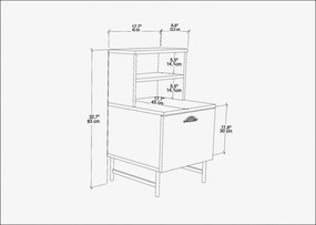 Noptiera Cressi - Walnut, Alb