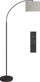 HOMCOM Lampada da Terra Regolabile Telecomando e Timer 1h Paralume Girevole Nero | Aosom Romania