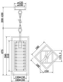 Pendul Tening Maytoni E14, Auriu, MOD060PL-01G, Germania