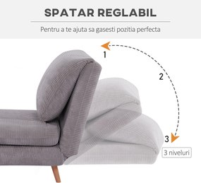 HOMCOM Fotoliu Extensibil 2-În-1 Reglabil pe 3 Niveluri cu Șezut Mare, Canapea Extensibilă, 82x87x89 cm, Verde | Aosom Romania