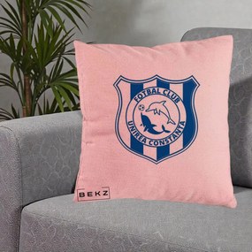 Perna Personalizata FC Unirea Constanta Fotbal, 40x40 cm, Roz, Husa Detasabila, Perna Inclusa, BEKZ®