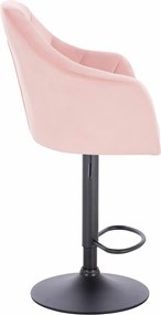 HR830CW Scaun Catifea Roz Pudra cu Bază Neagră
