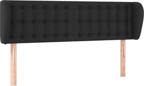 vidaXL Tăblie de pat cu aripioare negru 147x23x78/88cm piele ecologică