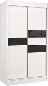 Dulap cu usi glisante 120x215 cm, Batia, ADRK Furniture (Culoare: Sonoma / Ciocolată Lacobel)