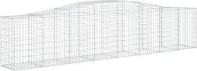 vidaXL Coș gabion arcuit 400x50x80/100 cm fier galvanizat