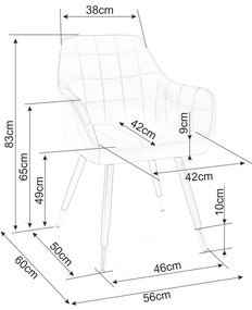 Scaun de bucaterie Nuxe Velvet, gri