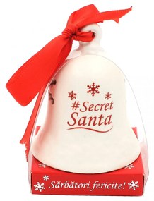 Clopoțel decorativ din ceramică - „#Secret Santa"
