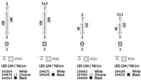 Pendul modern, iluminat LED ULTRATHIN SP1 SMALL SQUARE NERO 194202