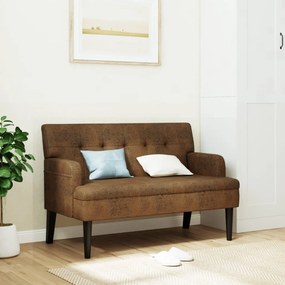 vidaXL Banchetă cu spătar maro 112x65,5x75 cm piele întoarsă ecologică