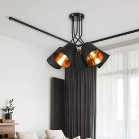 Lustră pe tijă IRMA 5xE27/60W/230V negru