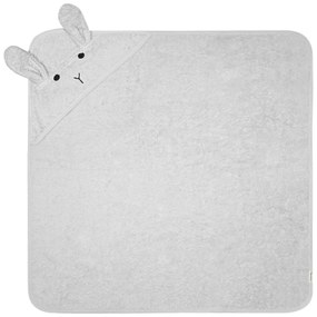 Prosop cu glugă pentru copii gri din bumbac 76x76 cm Rabbit – Kindsgut