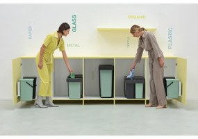 Brabantia Coș de colectare selectivă Sort&Go 1008863, 2x30 l, Montaj intern cu cadru telescopic, Gri/verde