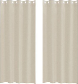 vidaXL Cortină din Voile 2 pcs Nisipiu 245 x 140 cm Poliester