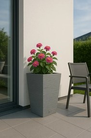 Ghiveci de flori FURU SQUARE 24 cm, gri, 24 cm