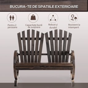 Outsunny Bancă de Grădină Rustică din Lemn, Design cu Roți de Căruță, 108x66x95 cm | Aosom Romania