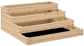 Outsunny Cadrul de grădină patrat fără fund, 4 etaje pentru plante, legume, fructe, flori, 113 x 113 x 46 cm lemn natural | Aosom Romania