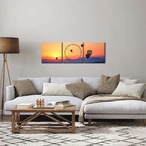Tablou cu baloane de aer cald (cu ceas) (90x30 cm)