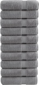 vidaXL Prosoape de mâini premium, SOLUND 10 buc gri 50x100cm 600gsm