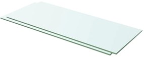 Rafturi, 2 buc., 60 x 20 cm, panouri sticla transparenta 2, 60 x 20 cm