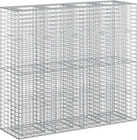 vidaXL Pat ridicat din gabion 2 pcs Argintiu 170 x 50 x 150 cm