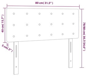 Tablie de pat cu LED, crem, 80x5x78 88 cm, textil 1, Crem, 80 x 5 x 78 88 cm