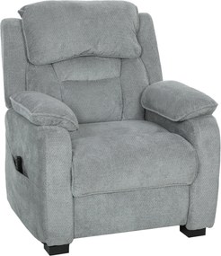 HOMCOM Fotoliu Electric Reclinabil 150° cu Suport pentru Picioare, Port USB, Fotoliu Reclinabil Silențios, Sezut Larg, Telecomandă, Funcție Memorie, din Catifea, pentru Living, Gri | Aosom Romania