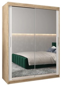 Dulap de haine 150 cm Toki 3 (stejar sonoma + alb mat). 1065080