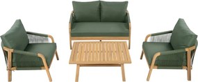 Set de grădină, lemn de salcâm, verde/natural, NADIM