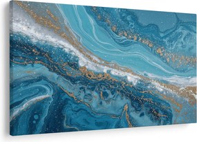 Tablou - Marmură bleu cu aur I. (90x60 cm)