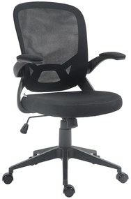 HOMCOM Scaun de Birou Ergonomic cu Înălțime Reglabilă, Scaun de Birou cu Balansoar și Țesătură Respirabilă, 59x58x96-106 cm, Negru | Aosom Romania