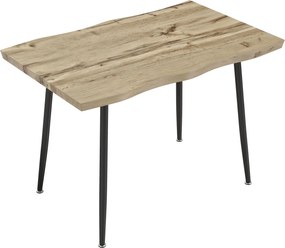 HOMCOM Masă pentru 4 persoane, 110 cm Masă dreptunghiulară nordică pentru bucătărie cu picioare din oțel pentru living și sufragerie, stejar | Aosom Romania