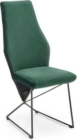 Scaun tapitat K485, verde inchis, stofa catifelata, 44x63x96 cm