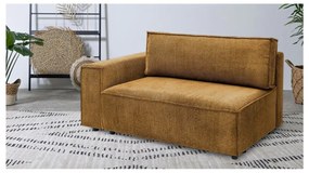 Modul pentru canapea galben muștar cu tapițerie din catifea reiată (cu colț pe partea stângă ) Nihad modular – Bobochic Paris